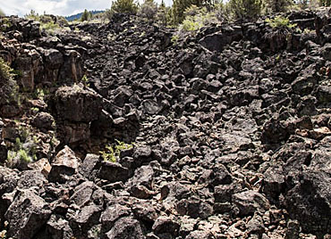 volcanic lava site near byway